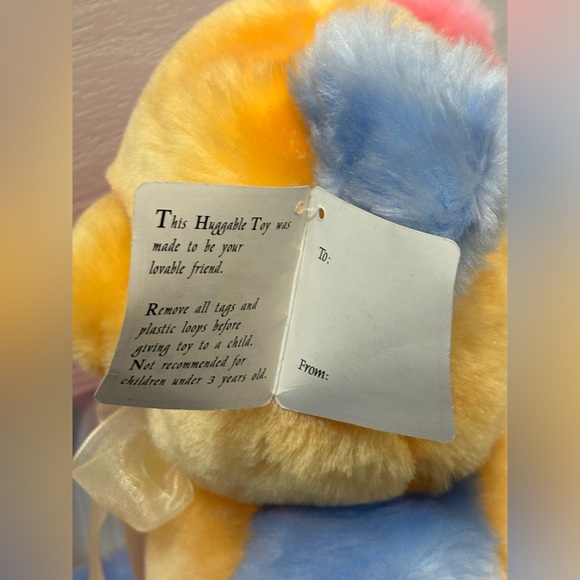 Tony Toy Color Block Teddy Bear Plush Ultra Soft Very Bright. - Picture 5 of 7